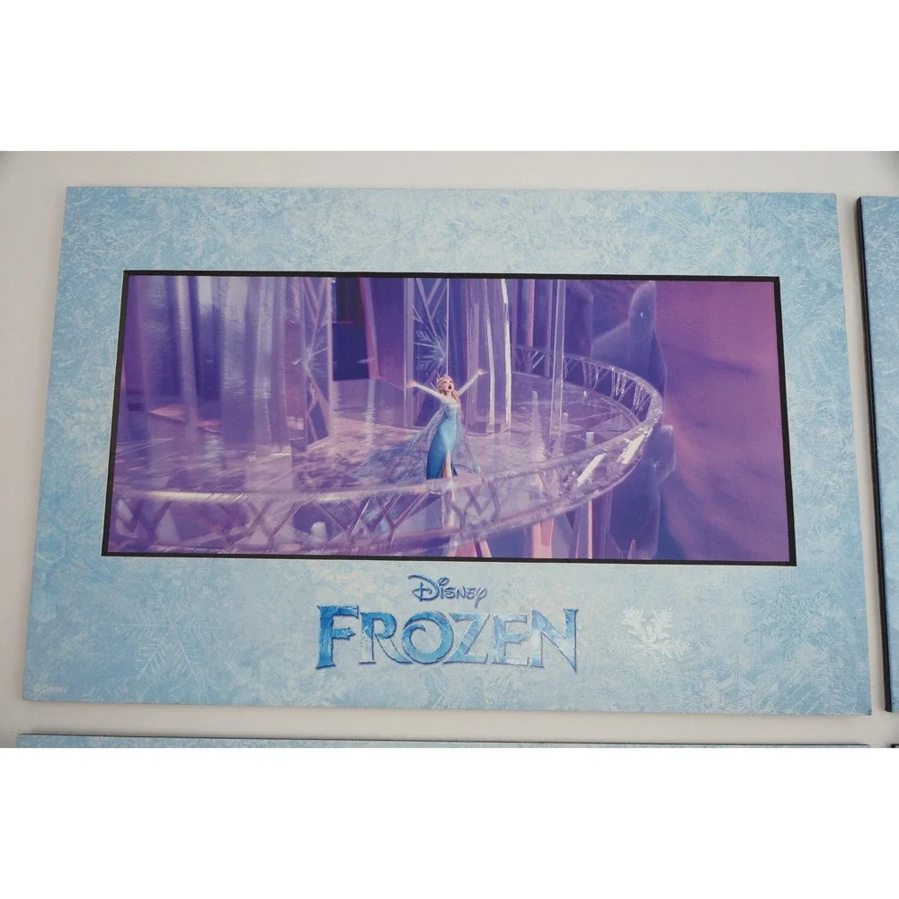 Disney Frozen Magical Moments Character Art Wall Plaque Set Blue Good